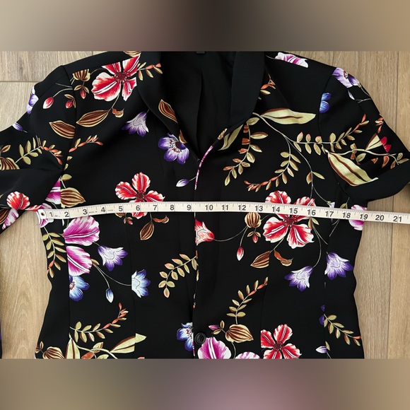 EXPRESS Floral Tie Sleeve Boyfriend Blazer EUC - Picture 6 of 11